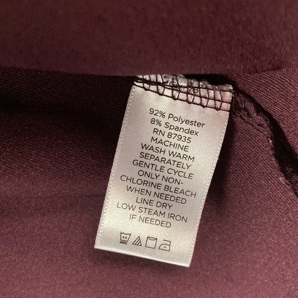 Susan graver liquid cotton deep burgundy red turtle neck shirt 2X - Picture 3 of 5